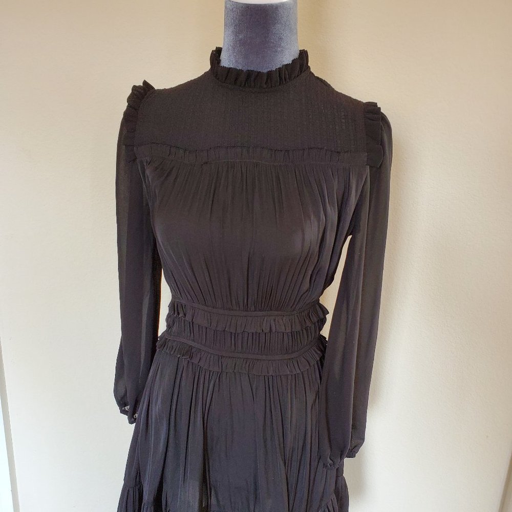 Anthropologie Charity Pleated mini dress by current air black dress